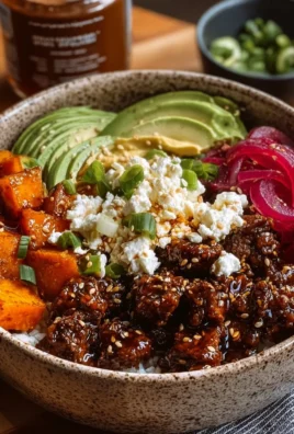 Protein Hot Honey Beef Bowl with sweet and spicy flavors loaded with protein.