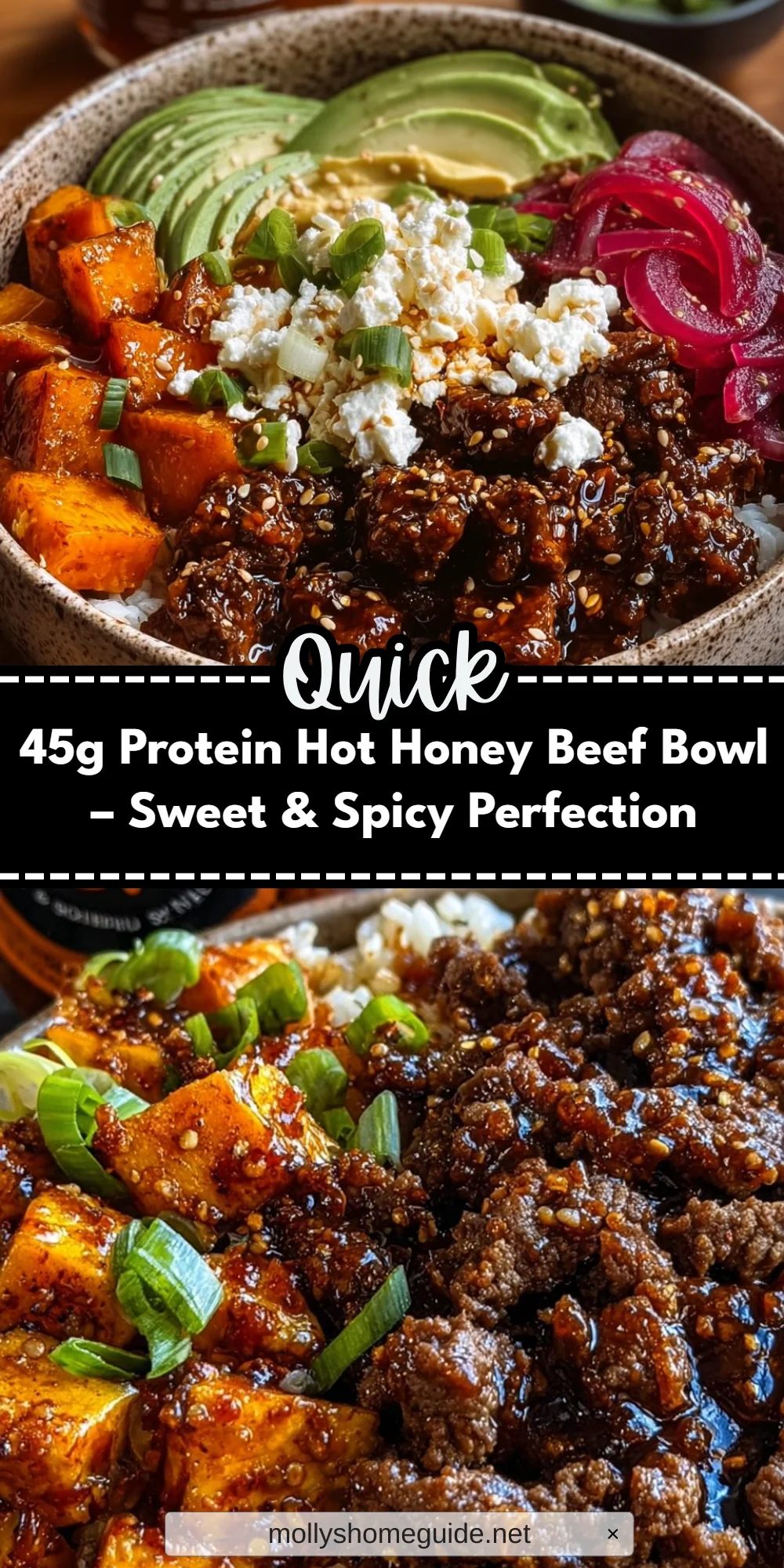 45g Protein Hot Honey Beef Bowl – Sweet & Spicy Perfection