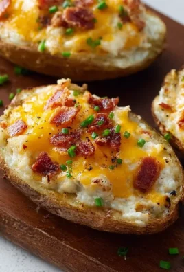 Breakfast Twice Baked Potato with cheese and herbs