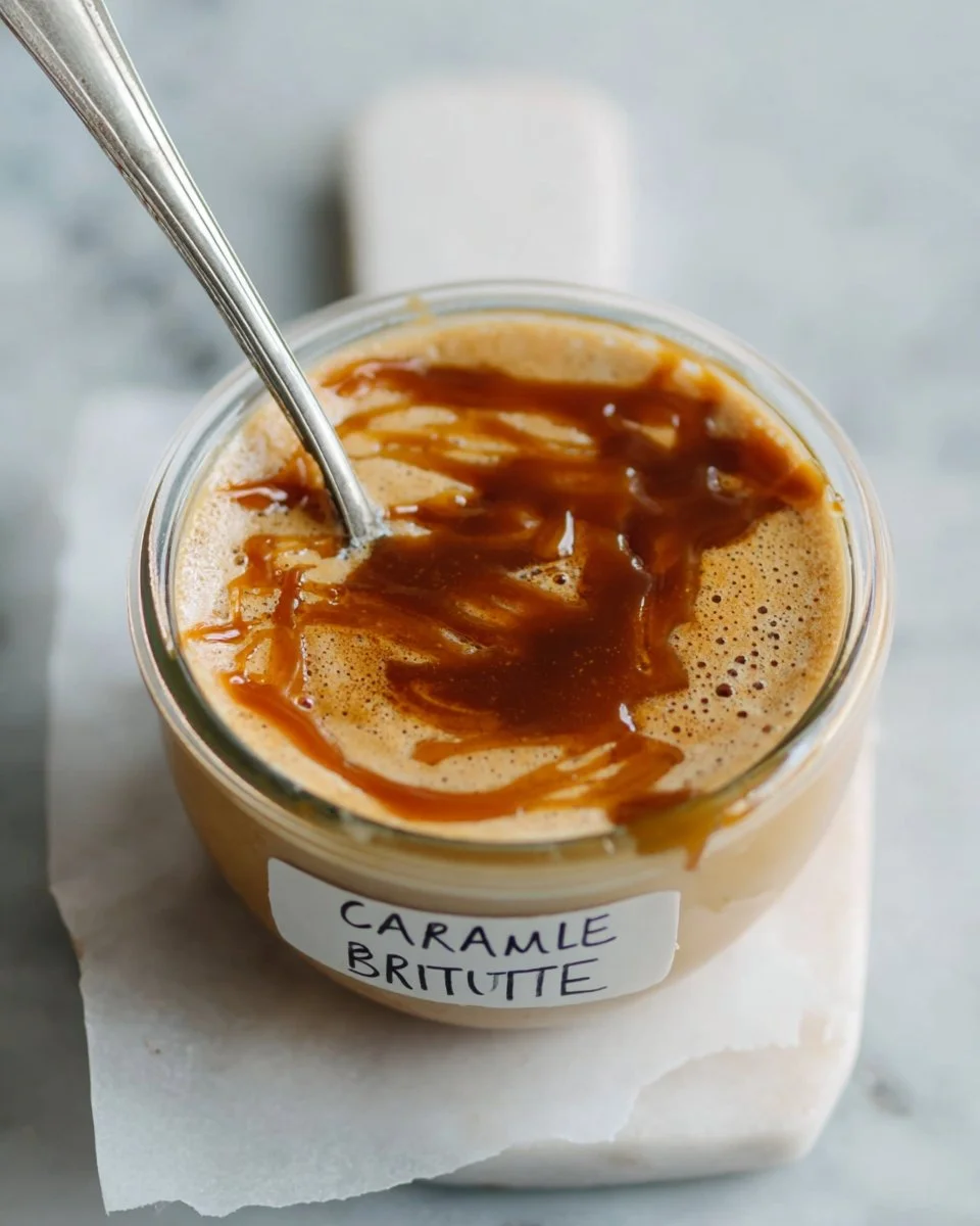 Caramel Brulee Latte Syrup bottle featuring a rich, caramel flavored coffee syrup