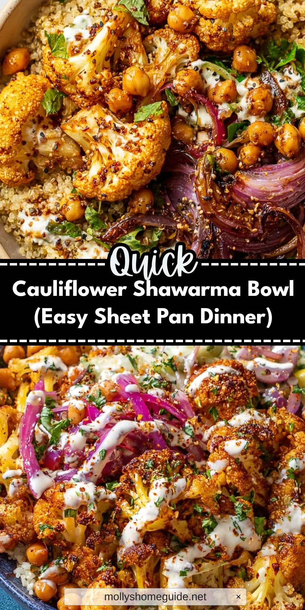 Cauliflower Shawarma Bowl (Easy Sheet Pan Dinner)