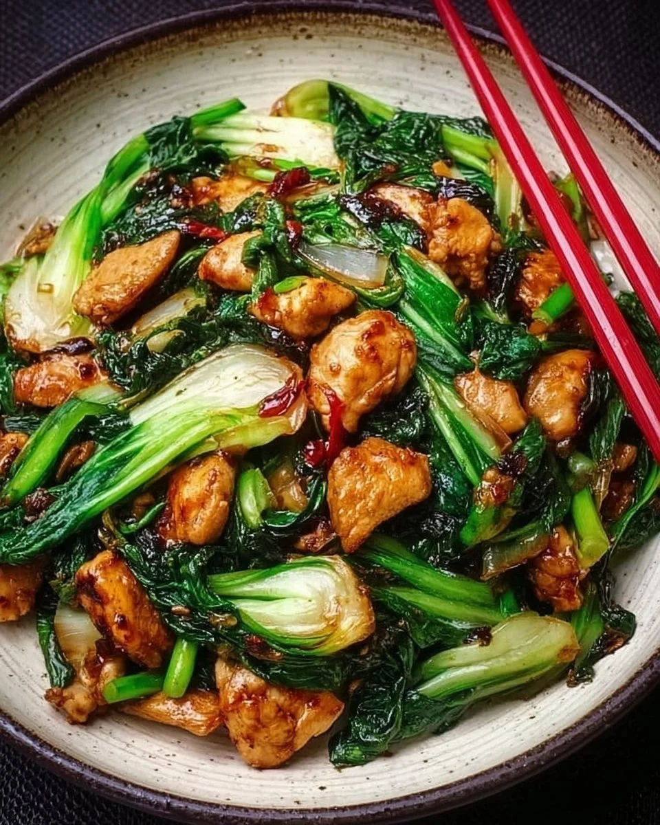 Delicious Chicken Bok Choy Stir Fry with colorful vegetables