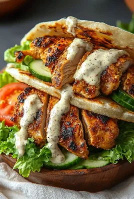 Delicious Chicken Shawarma drizzled with garlic sauce on a plate