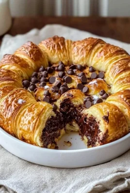 Chocolate croissant breakfast bake with melted chocolate and flaky pastry