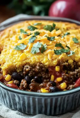 Delicious Cornbread Cowboy Casserole served in a baking dish