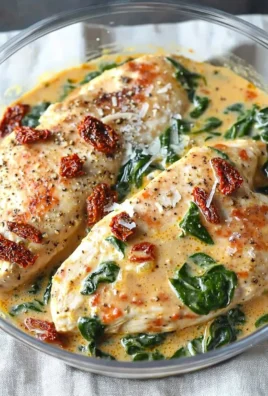 Creamy Tuscan chicken served with herbs and vegetables