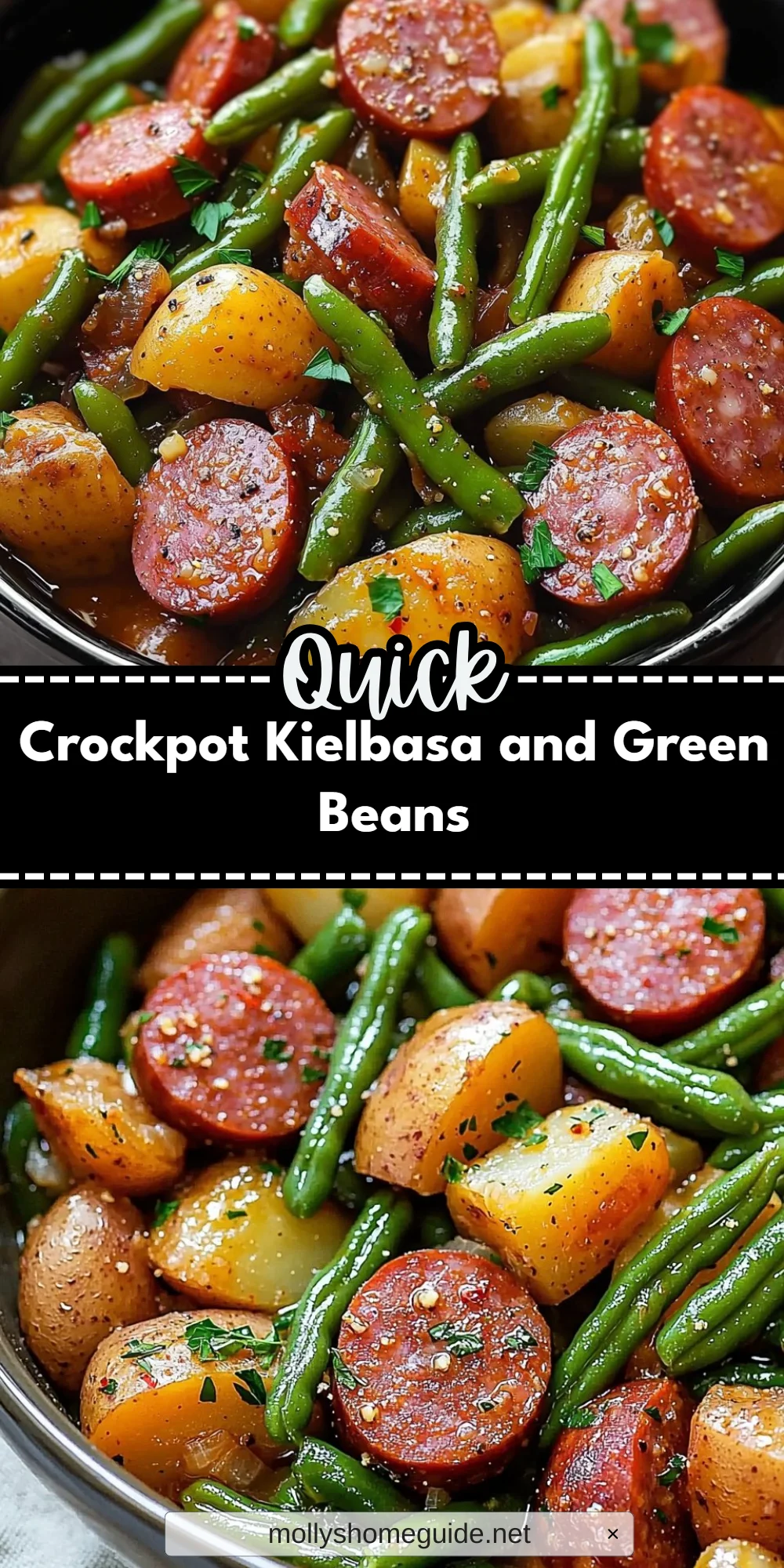 Crockpot Kielbasa and Green Beans