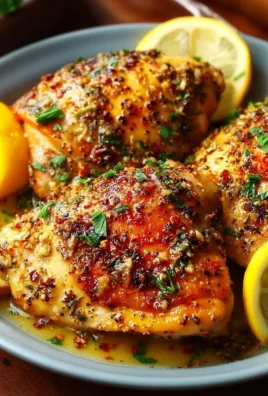 Crockpot Lemon Garlic Chicken garnished with herbs and served on a plate