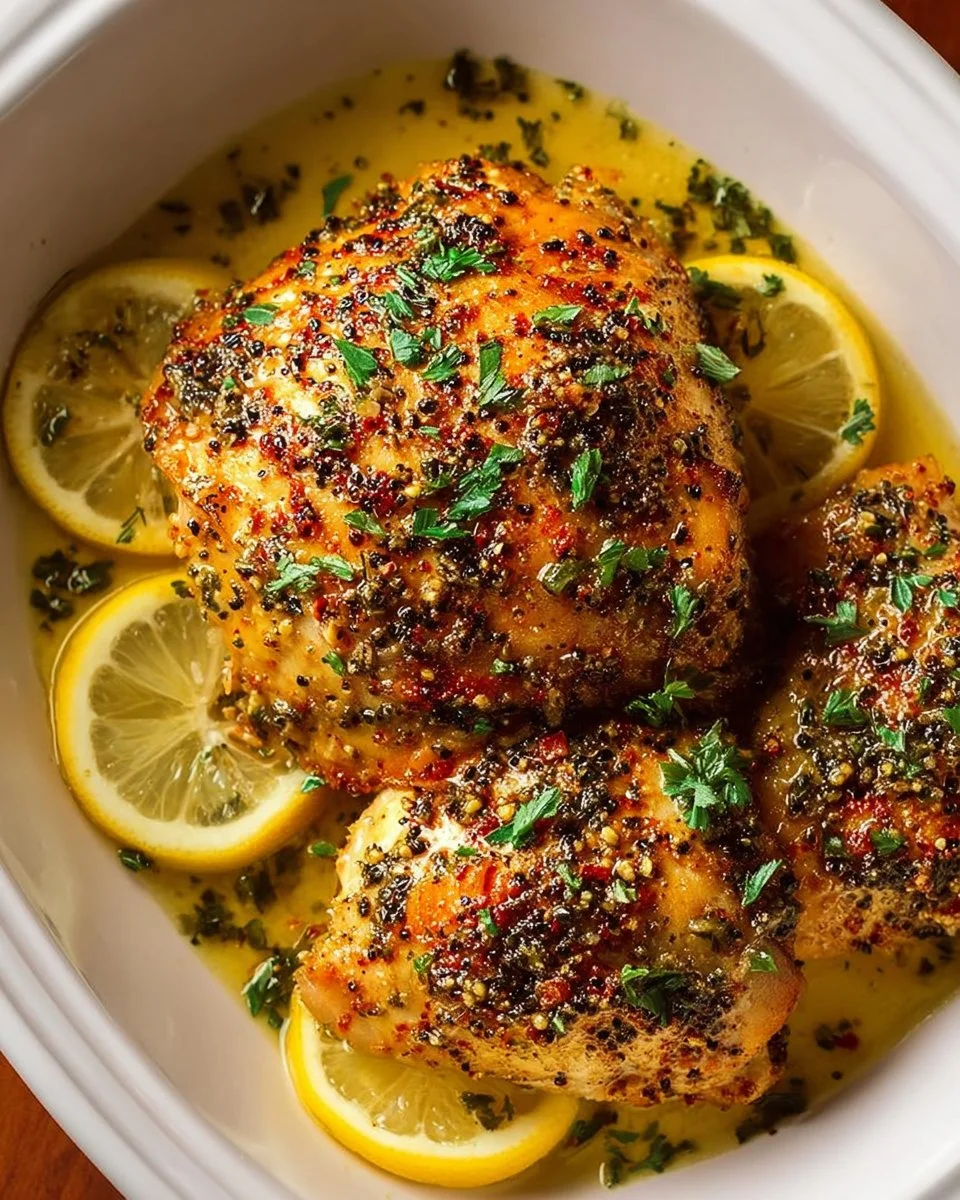 Crockpot Lemon Garlic Chicken