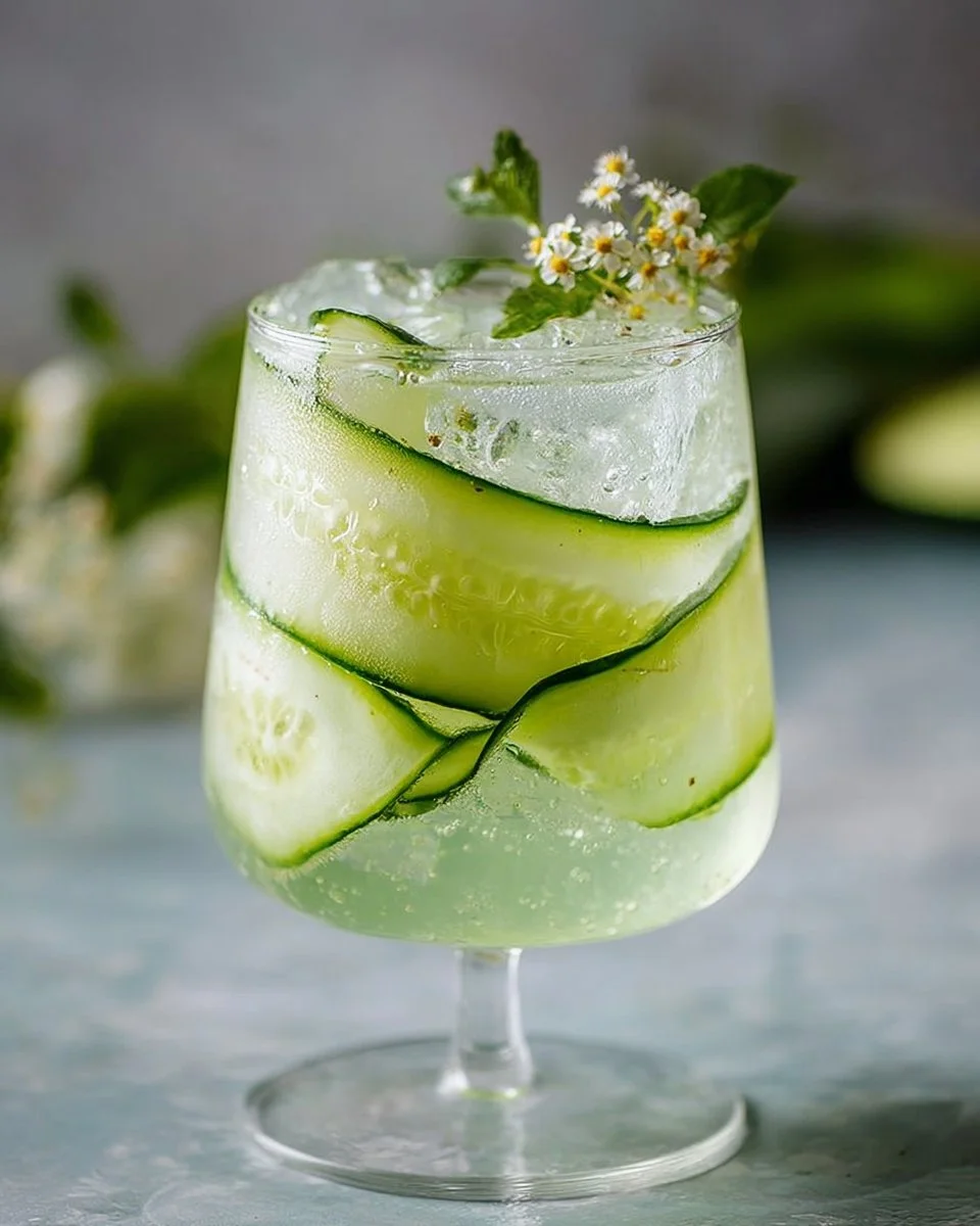 Cucumber Elderflower Spritz Mocktail