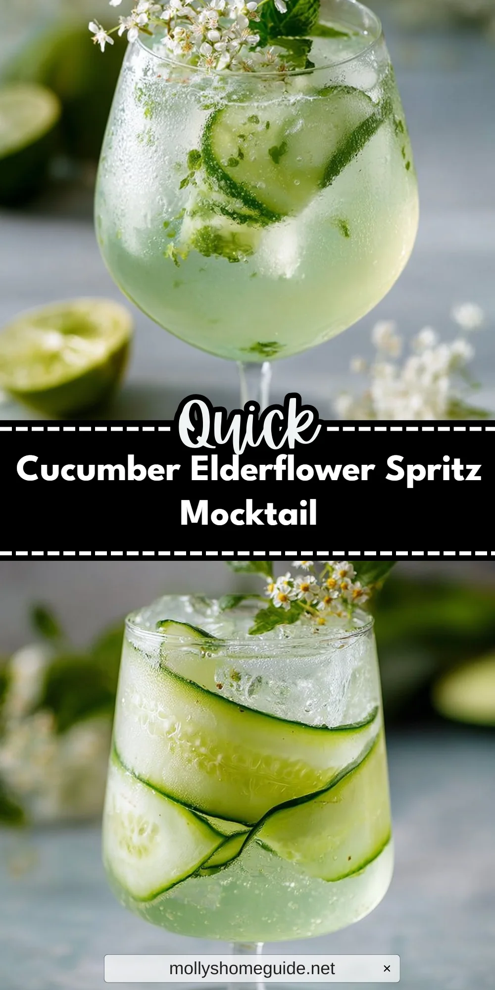 Cucumber Elderflower Spritz Mocktail