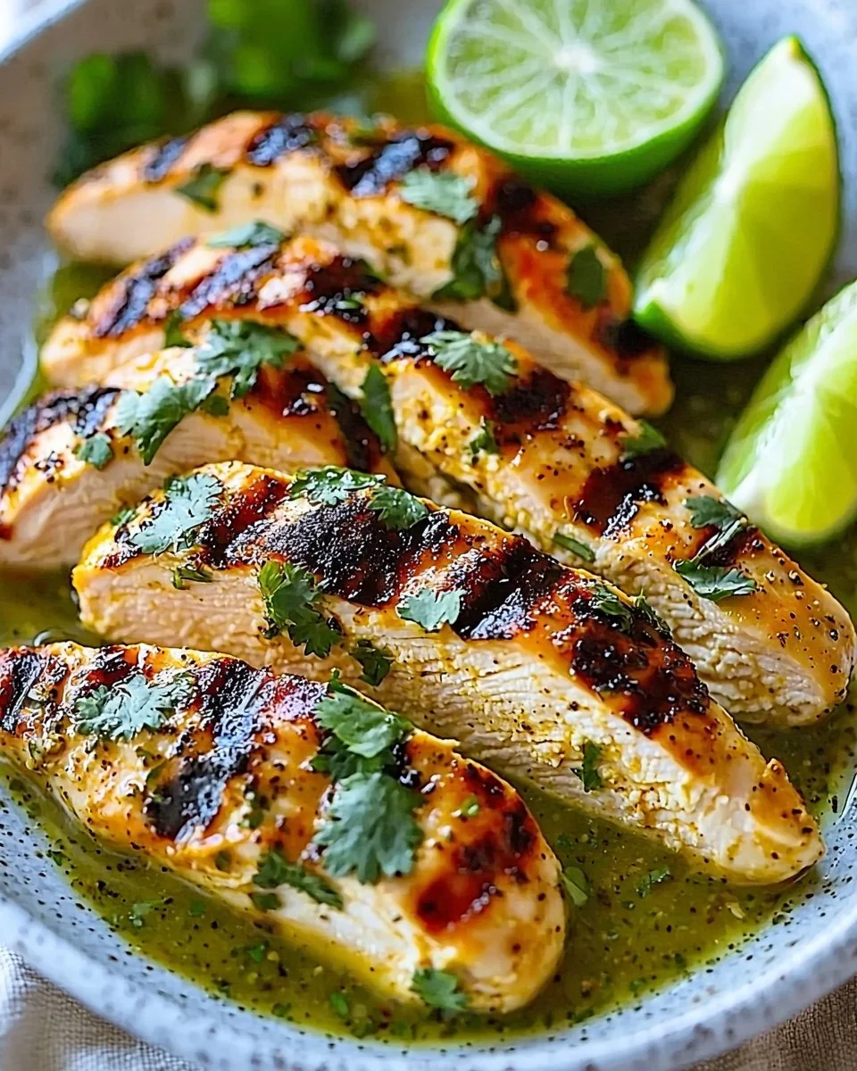 Grilled Salsa Verde Chicken with pepper jack cheese and fresh ingredients