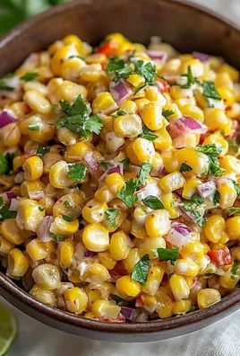 Healthy Street Corn Salad with Greek Yogurt in a bowl