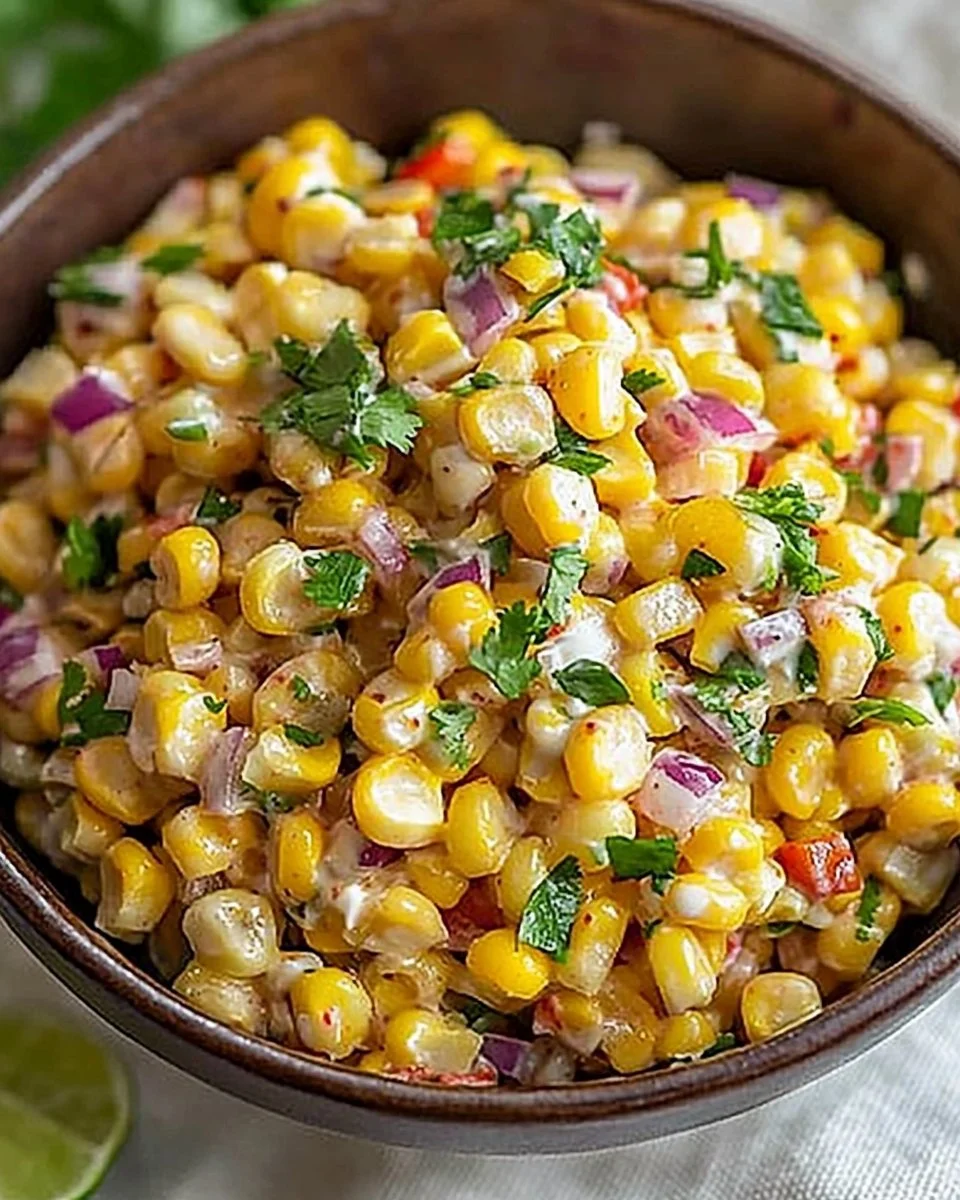 Healthy Street Corn Salad with Greek Yogurt