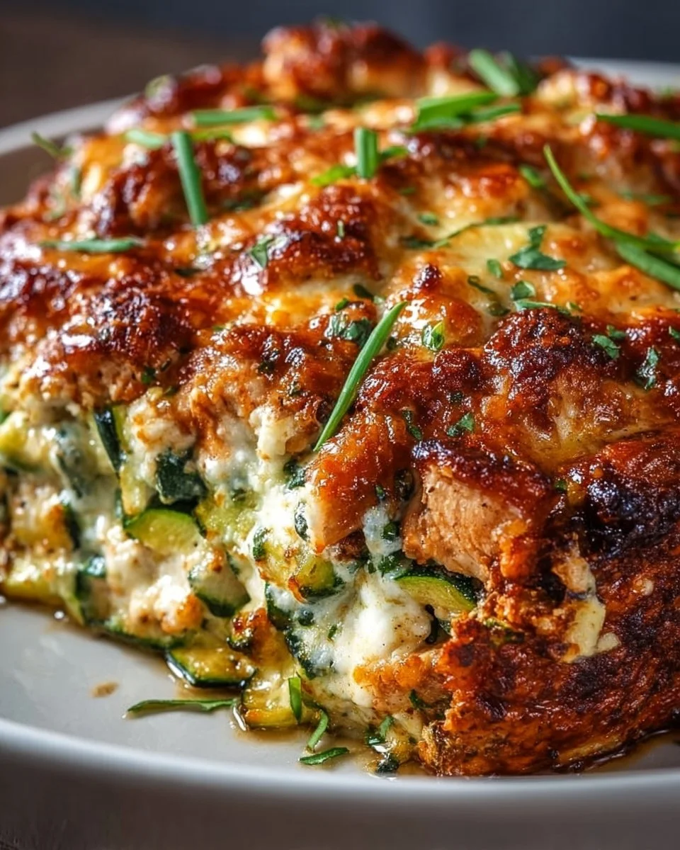 High Protein Chicken Zucchini Bake