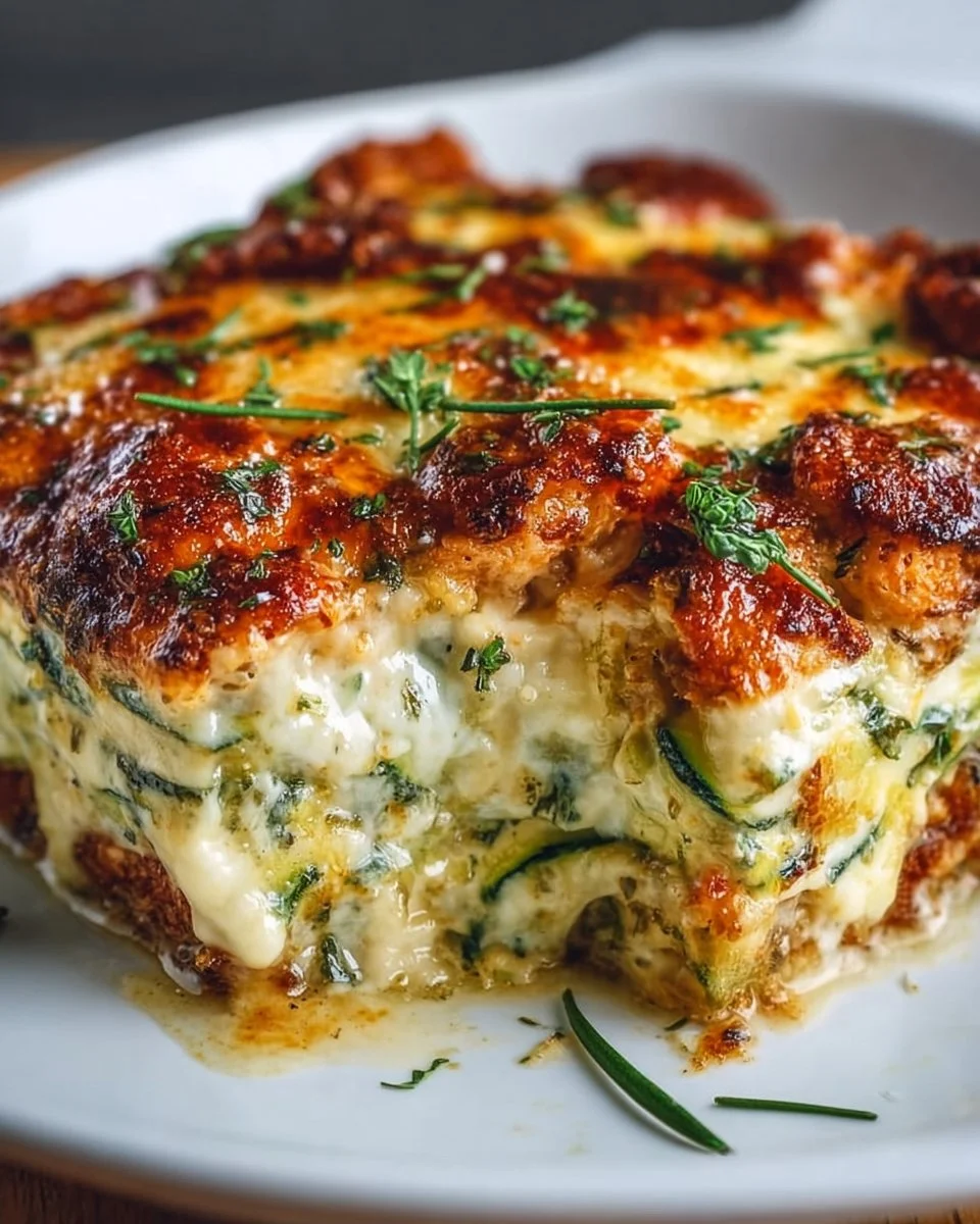 High protein chicken zucchini bake with fresh veggies and spices