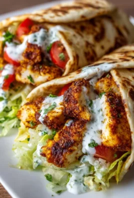 Crispy cottage cheese flatbread chicken wraps served on a plate
