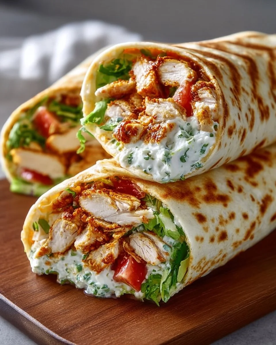 High-Protein Crispy Cottage Cheese Flatbread Chicken Wraps