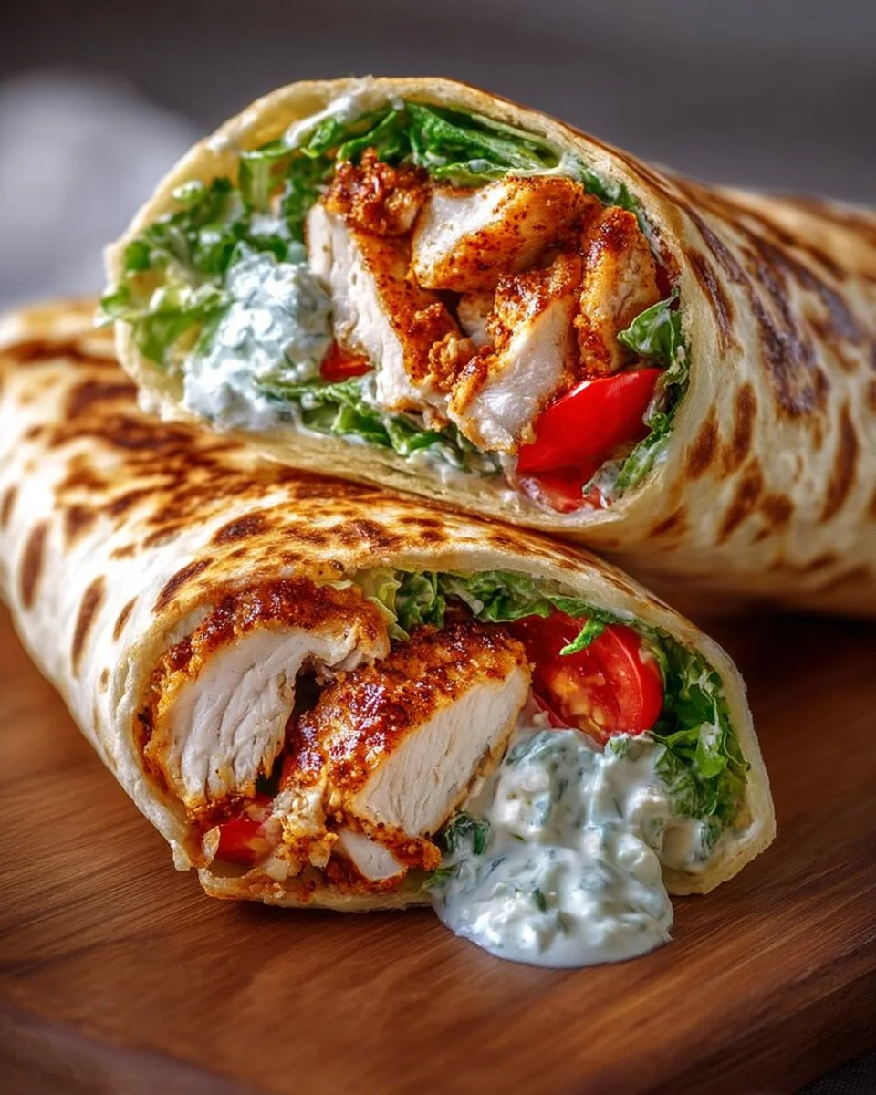 High-Protein Crispy Cottage Cheese Flatbread Chicken Wraps