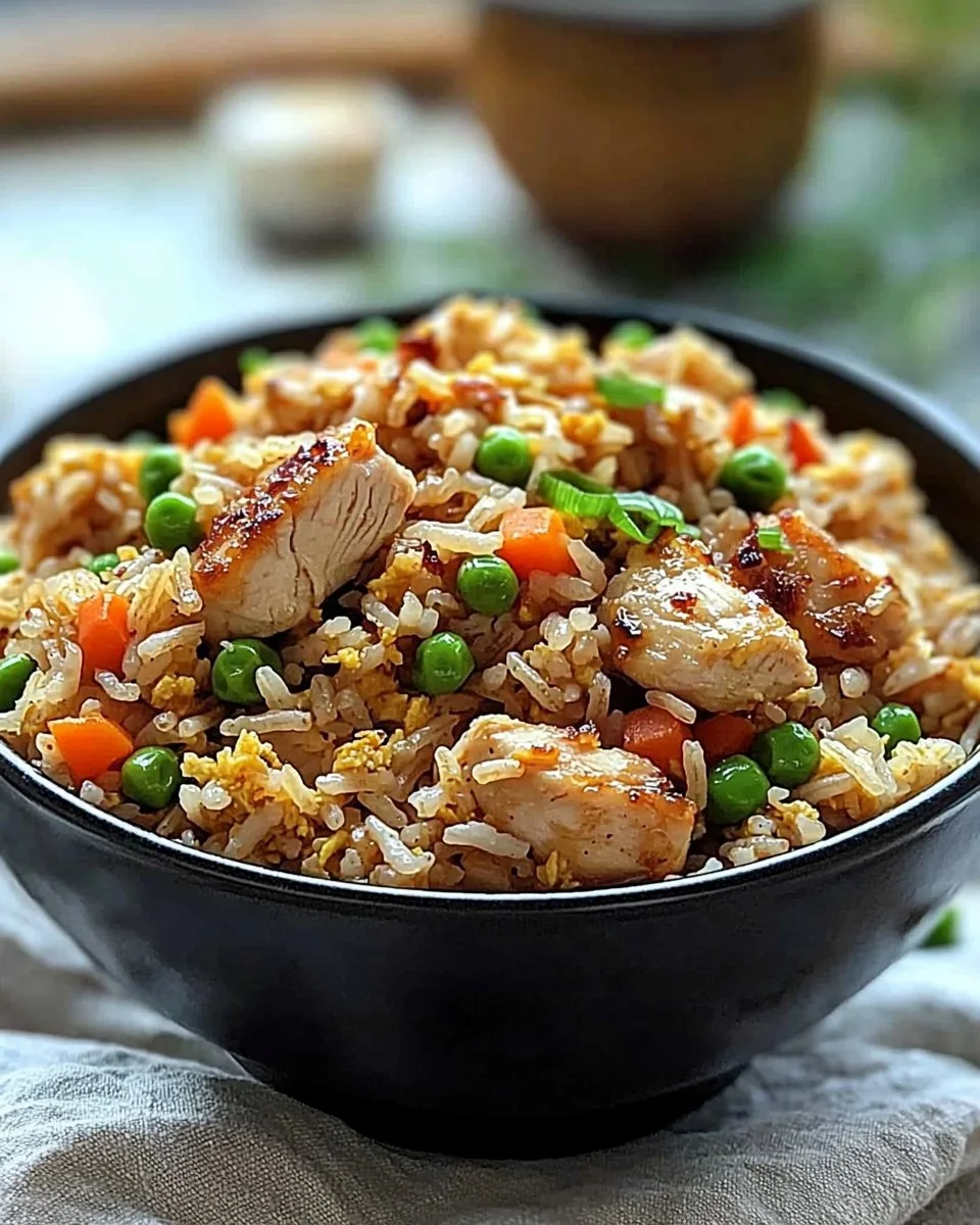 High Protein Crispy Garlic Chicken Fried Rice
