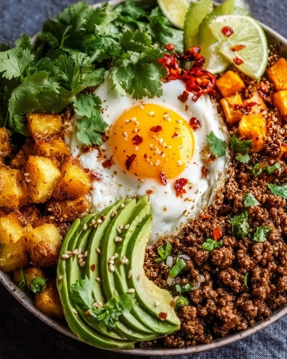High Protein Ground Beef Power Bowls