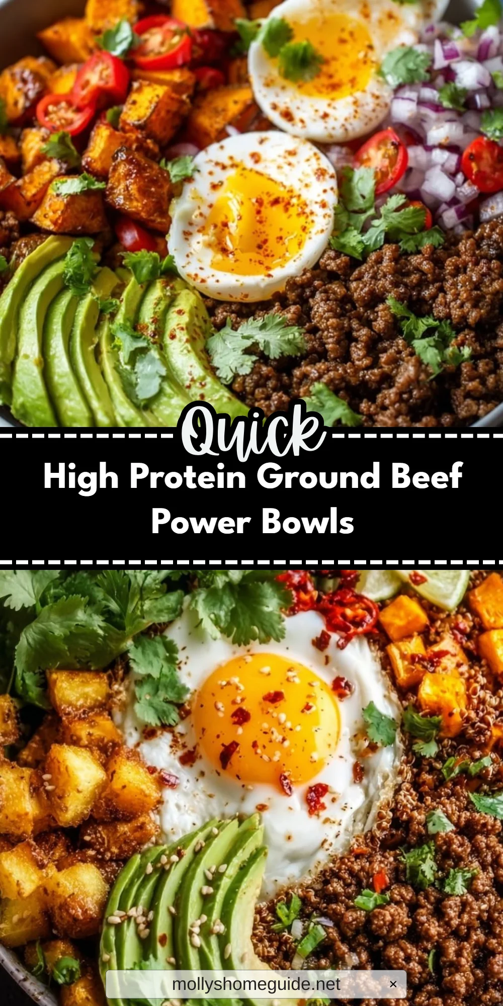 High Protein Ground Beef Power Bowls