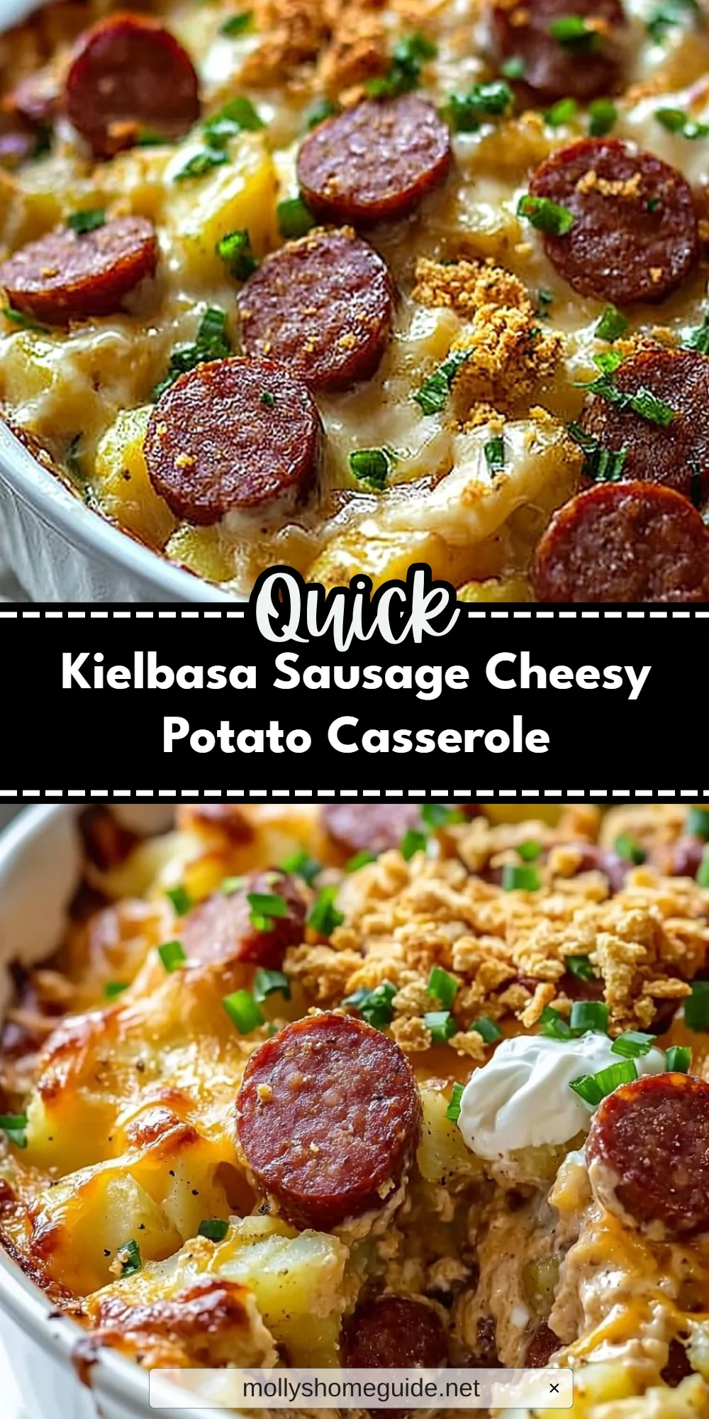 Kielbasa Sausage Cheesy Potato Casserole