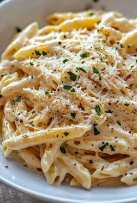 One Pot Creamy Garlic Pasta in a bowl with garlic and herbs