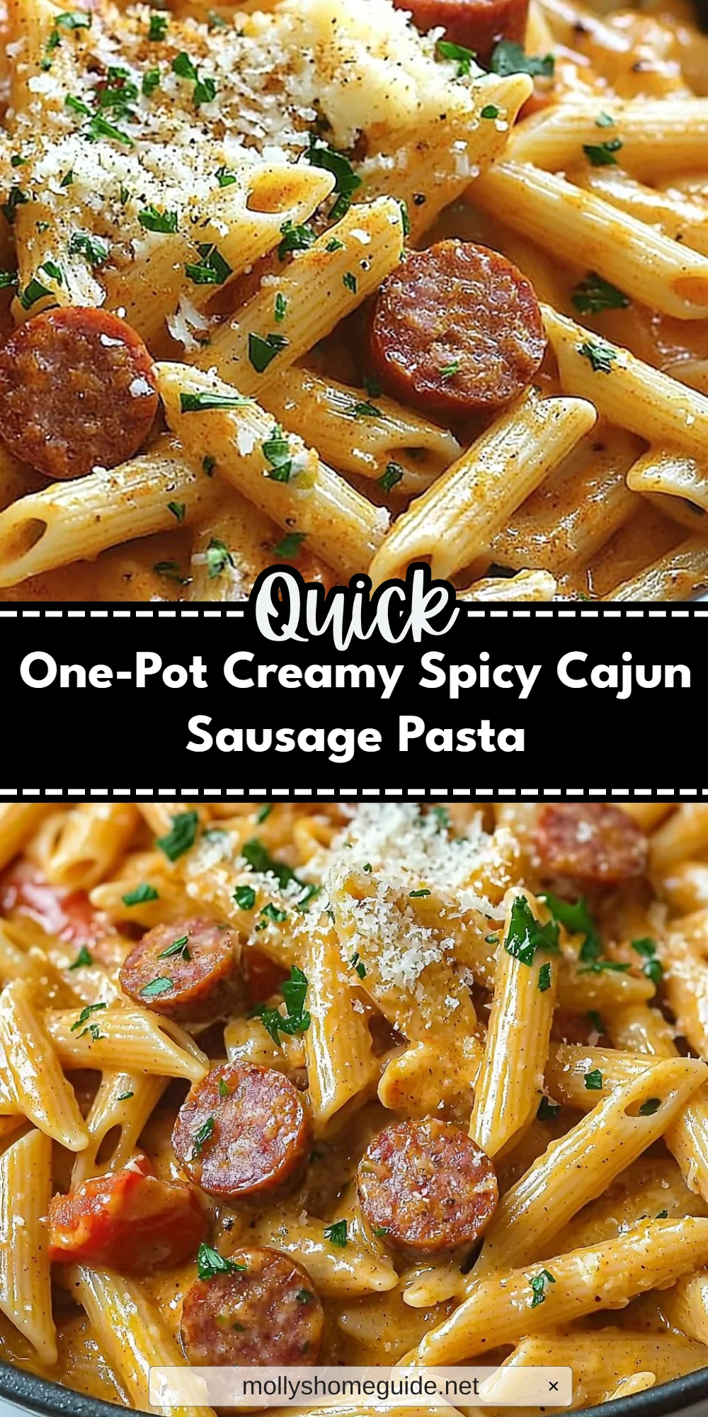 One-Pot Creamy Spicy Cajun Sausage Pasta