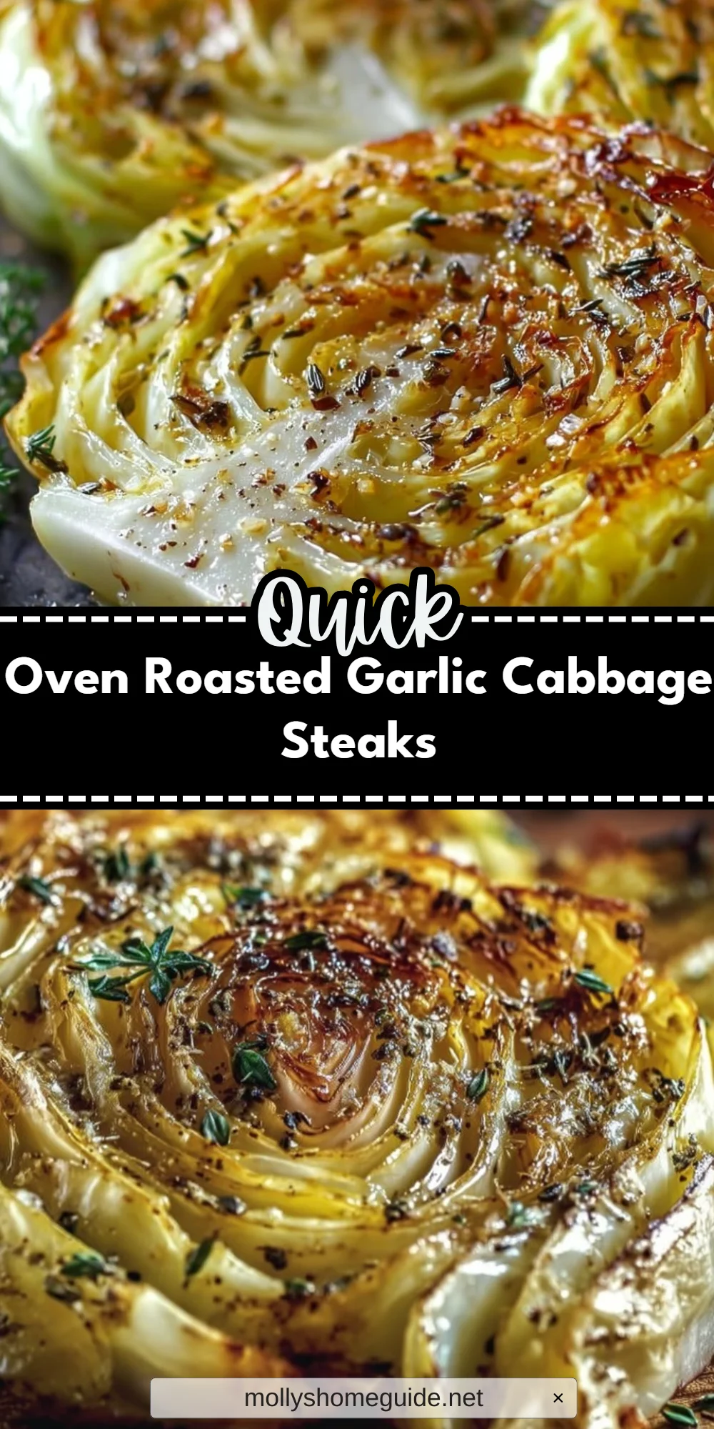 Oven Roasted Garlic Cabbage Steaks