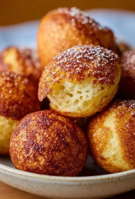 Deliciously fluffy pancake poppers served on a plate with syrup