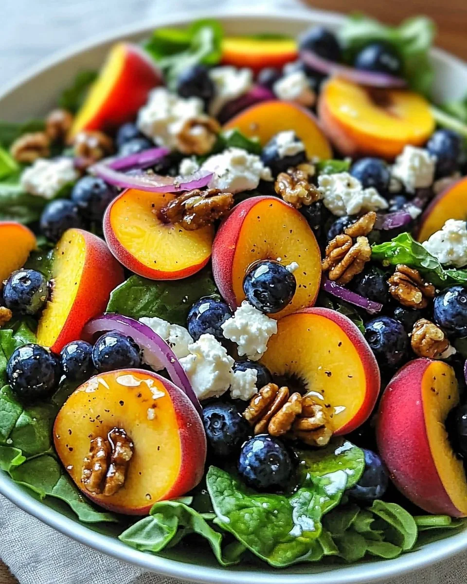 Peach Blueberry Feta Salad