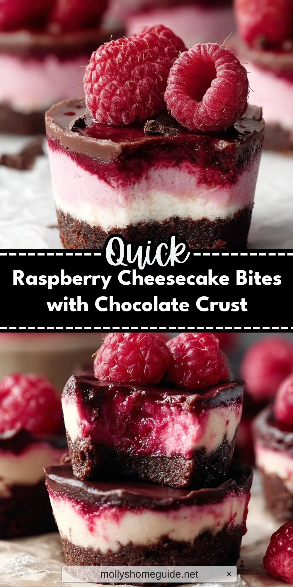 Raspberry Cheesecake Bites with Chocolate Crust