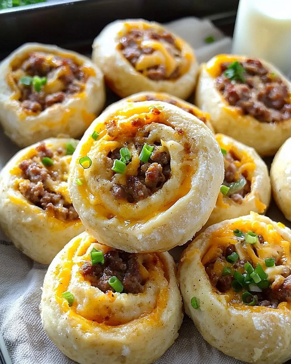 Freshly baked savory breakfast rolls on a wooden table