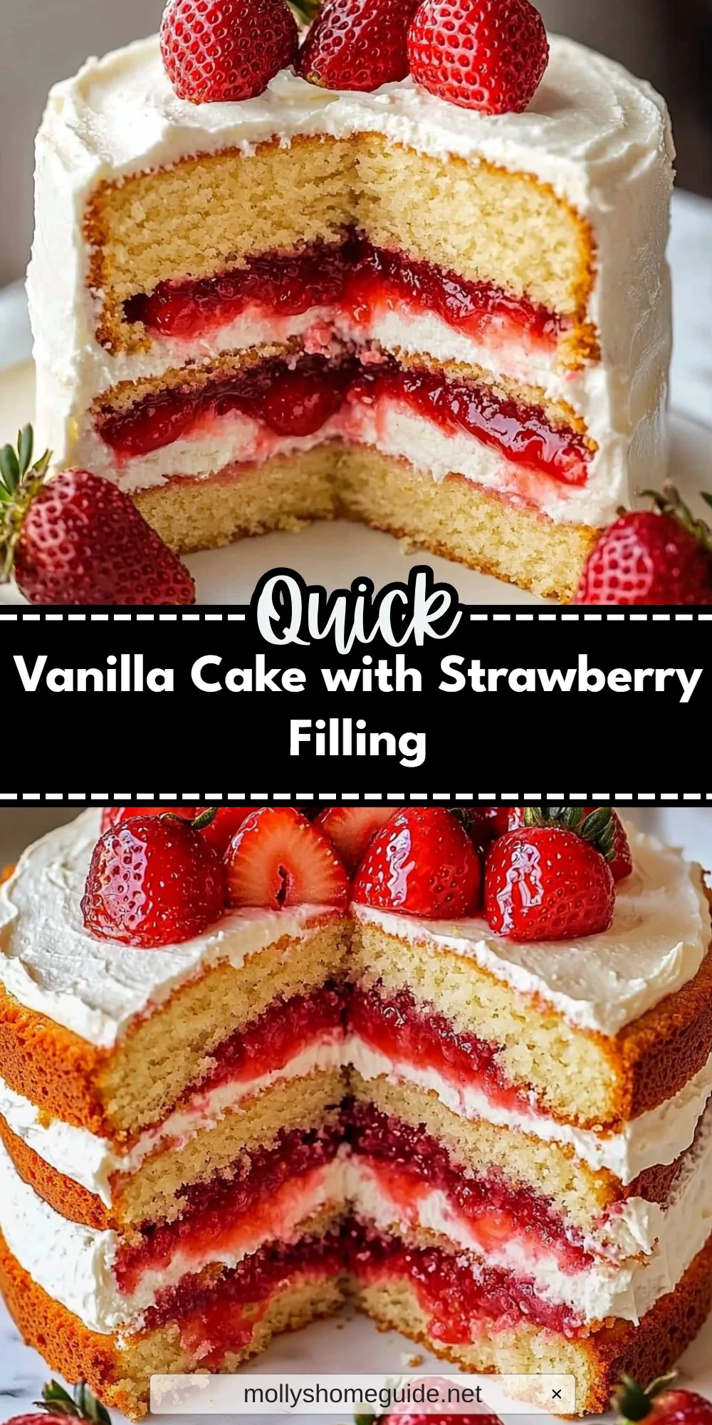 Vanilla Cake with Strawberry Filling