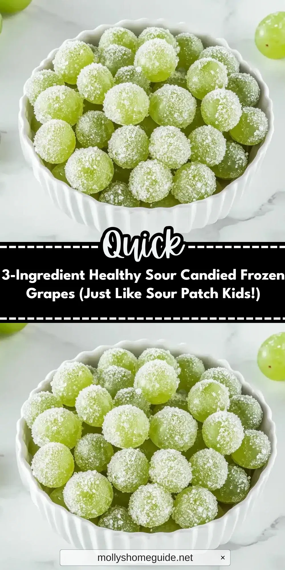 3-Ingredient Healthy Sour Candied Frozen Grapes (Just Like Sour Patch Kids!)