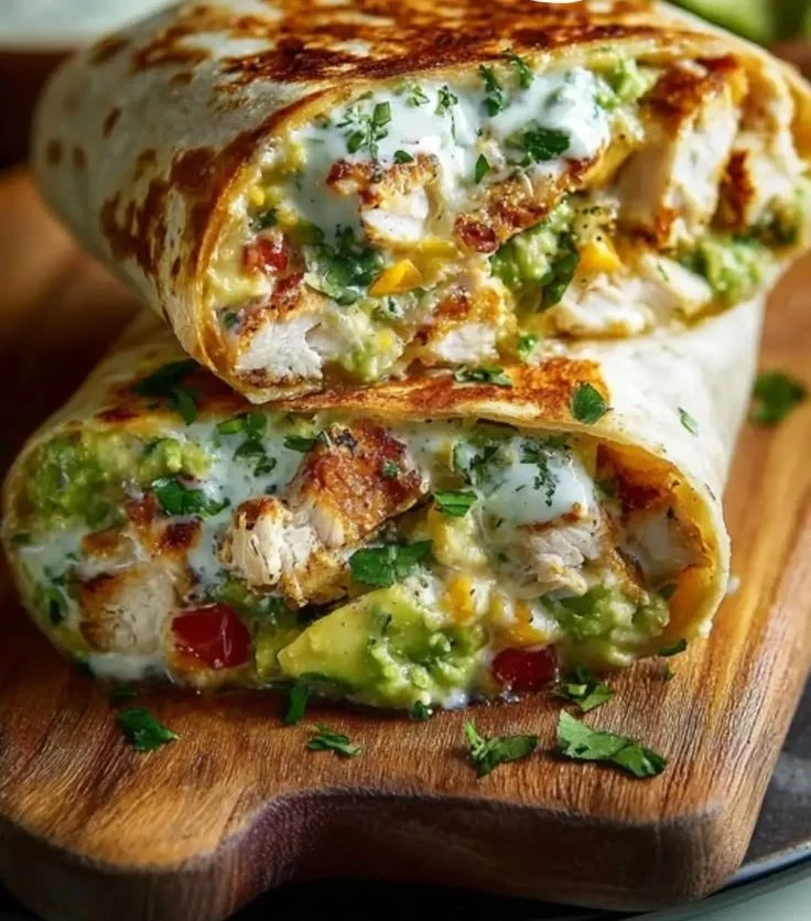 Chicken Avocado Ranch Burritos