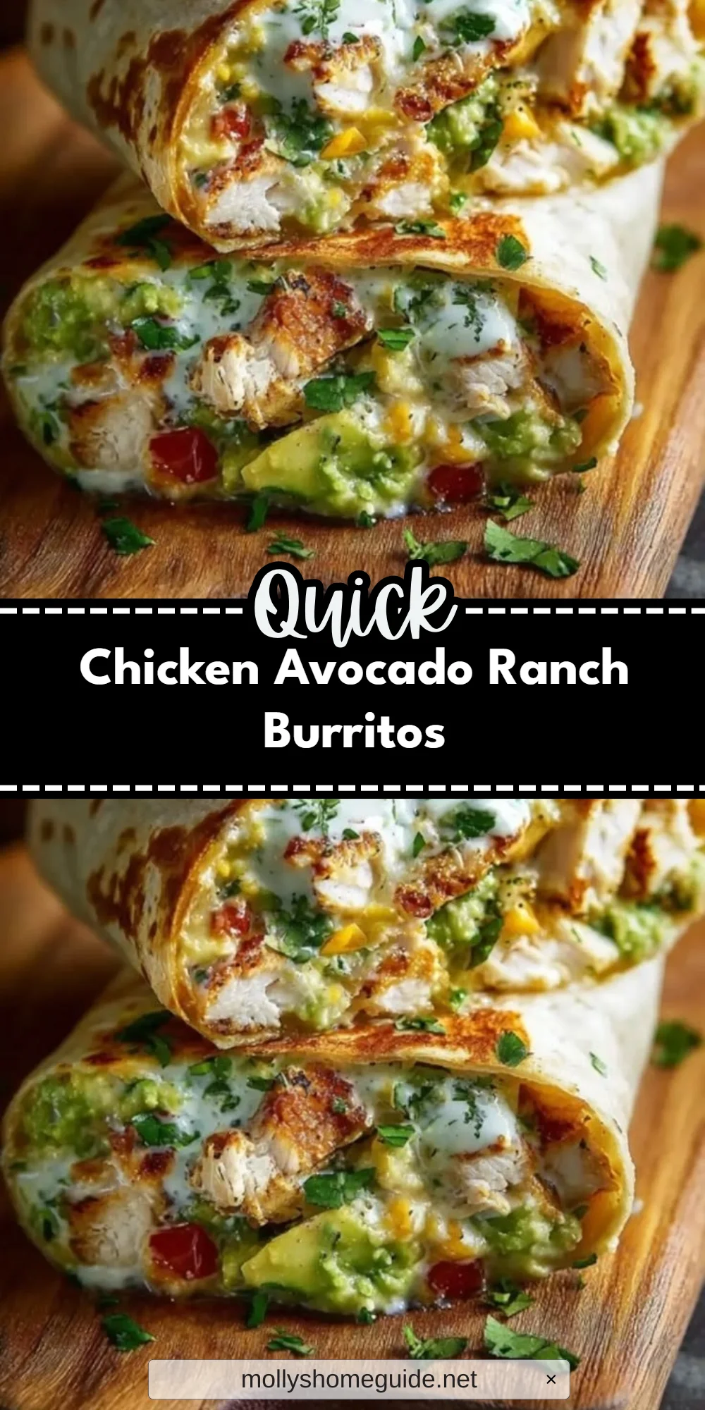 Chicken Avocado Ranch Burritos