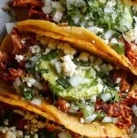 Delicious Chicken Street Tacos served with fresh toppings