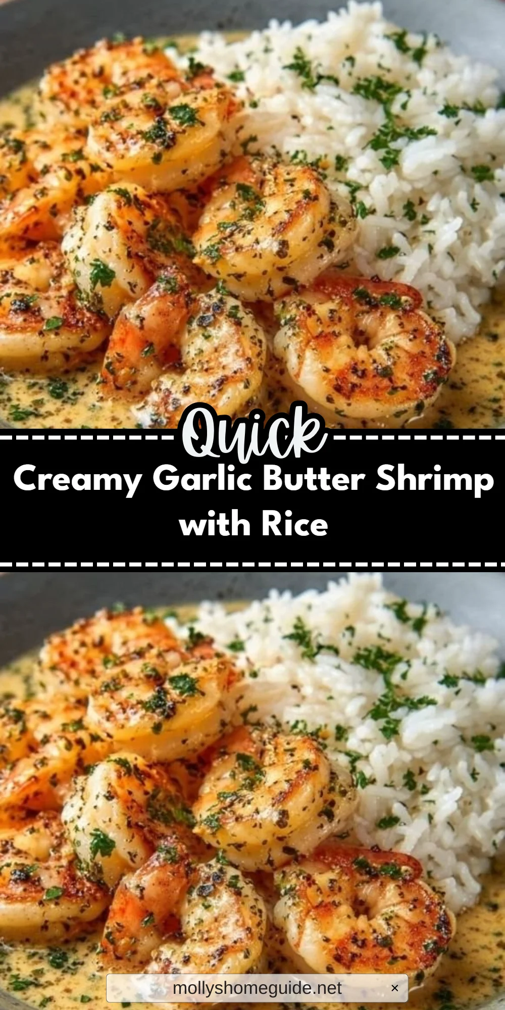 Creamy Garlic Butter Shrimp with Rice