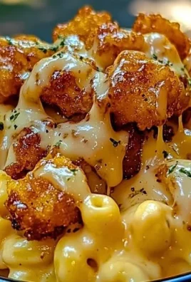 Creamy Honey Pepper Chicken Mac and Cheese topped with fresh herbs