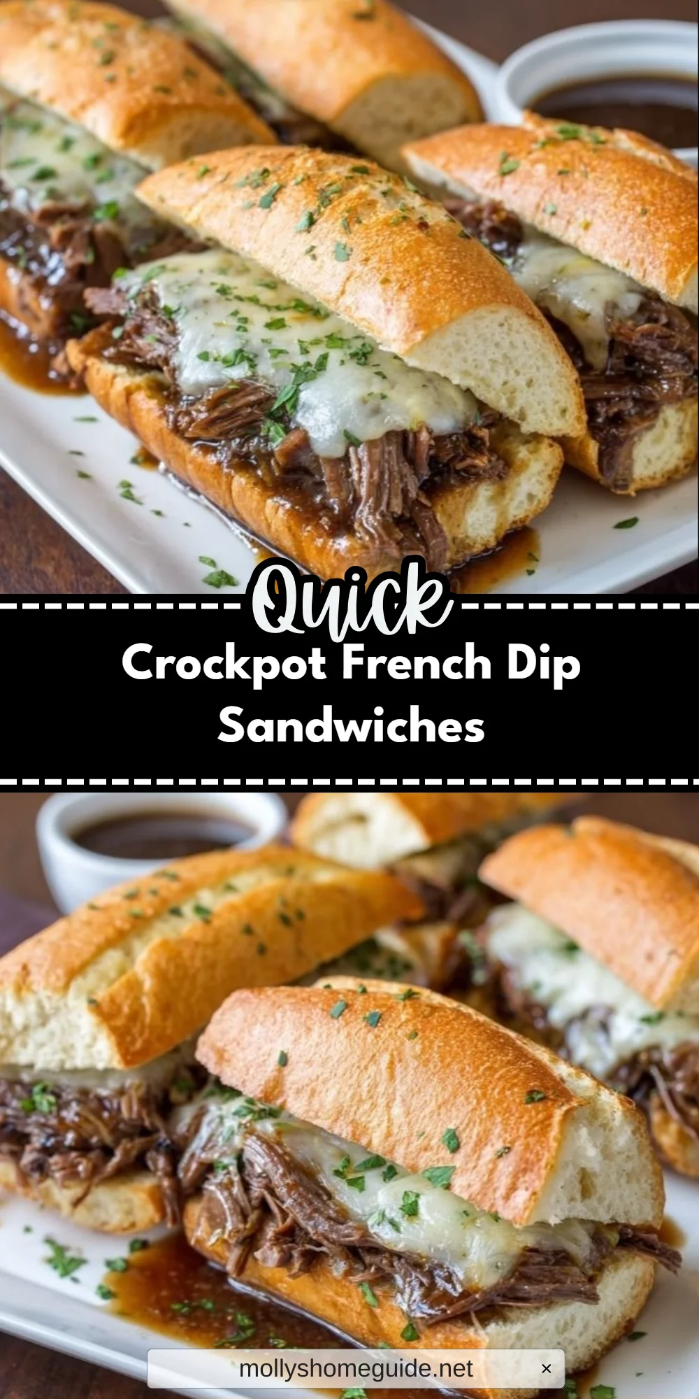 Crockpot French Dip Sandwiches