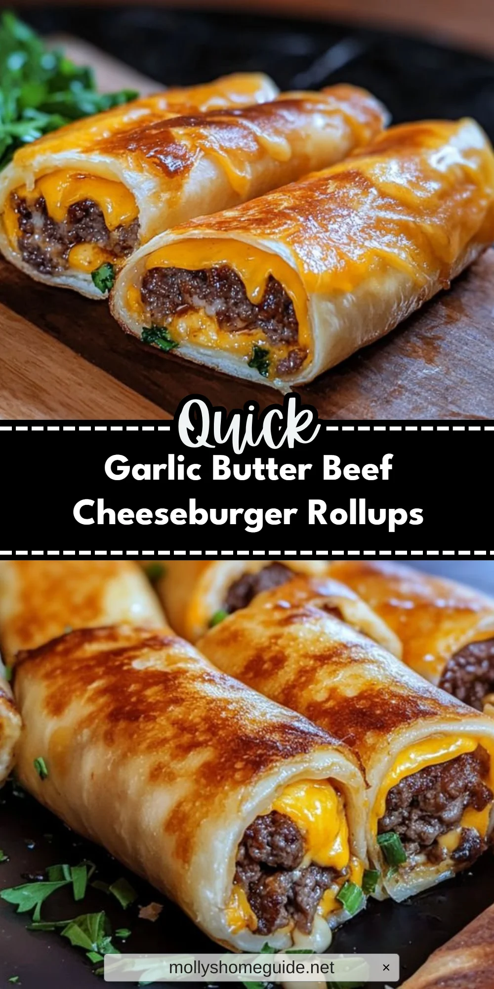 Garlic Butter Beef Cheeseburger Rollups