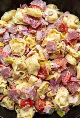 Italian Grinder Tortellini Salad with fresh ingredients and vibrant colors