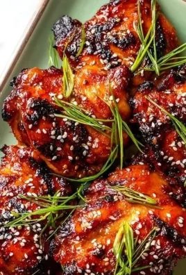 Juicy Japanese BBQ chicken thighs served with garnish and sauce