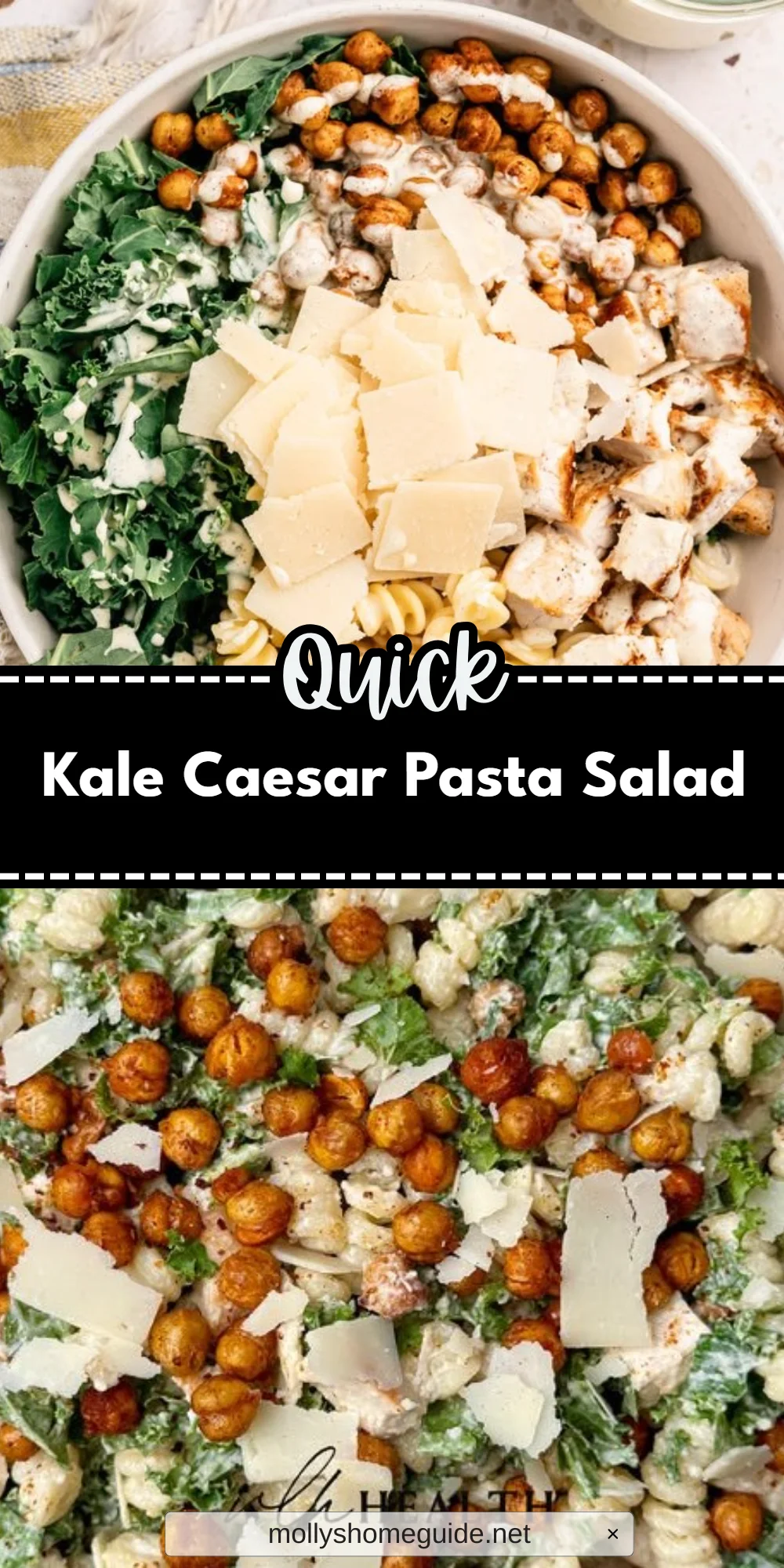 Kale Caesar Pasta Salad