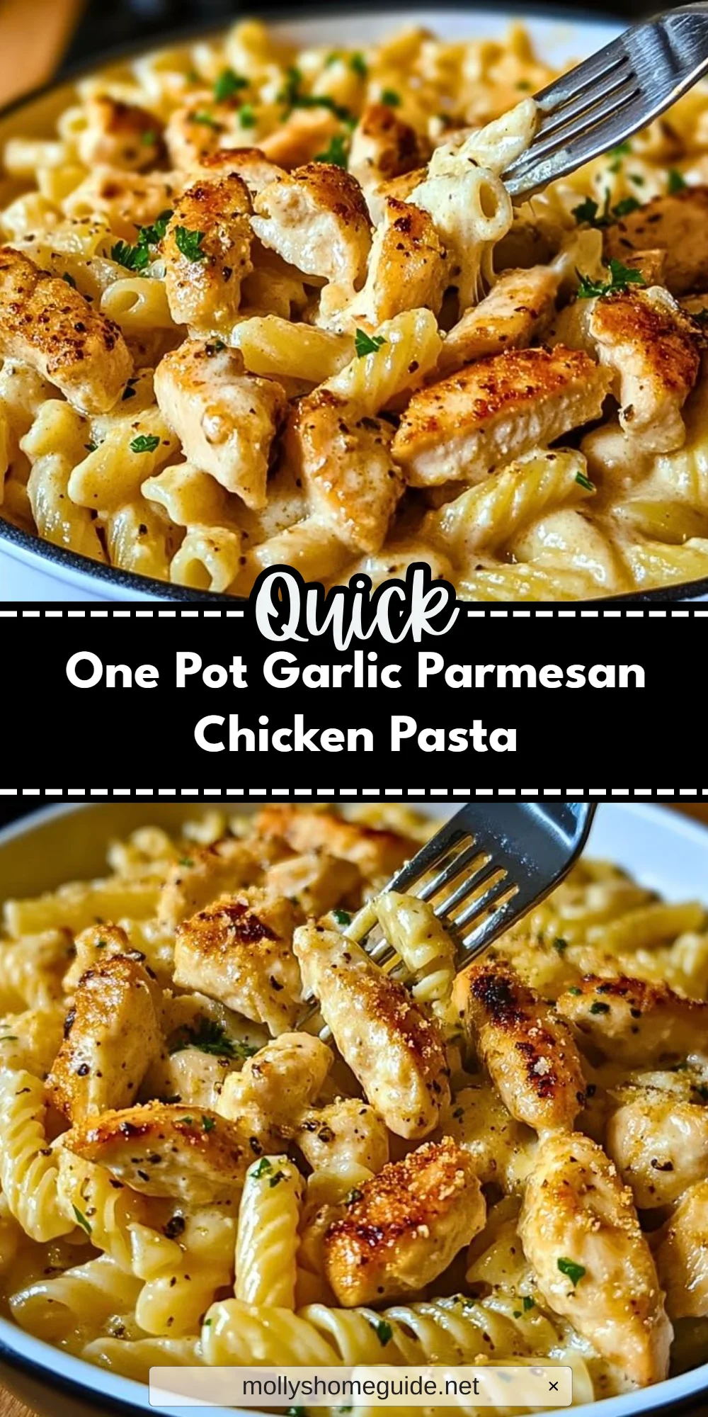 One Pot Garlic Parmesan Chicken Pasta