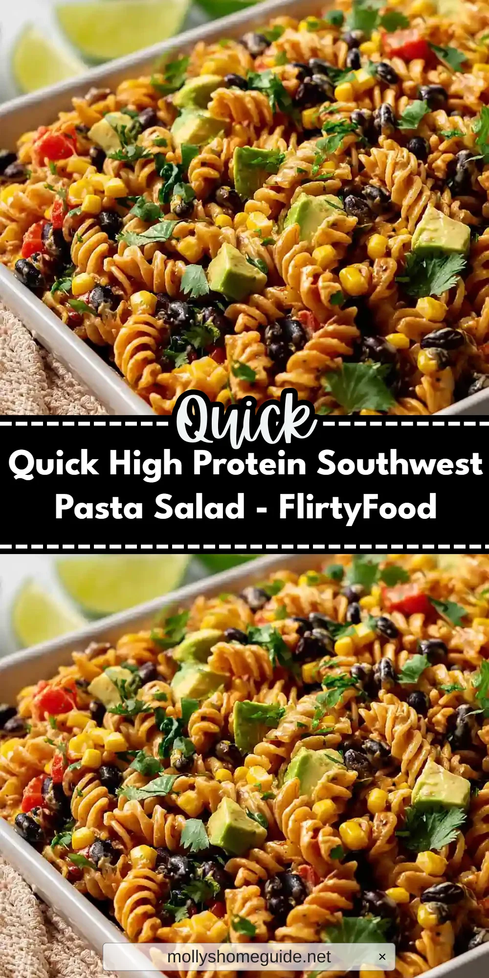 Quick High Protein Southwest Pasta Salad - FlirtyFood