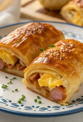 Sausage egg breakfast roll-ups on a plate ready to eat
