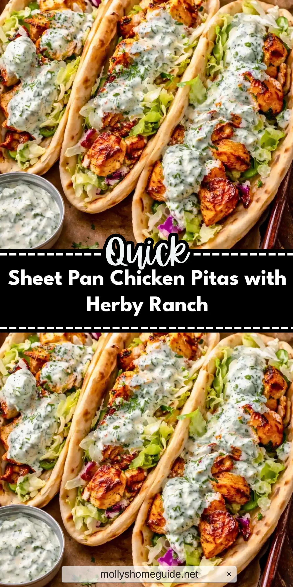 Sheet Pan Chicken Pitas with Herby Ranch